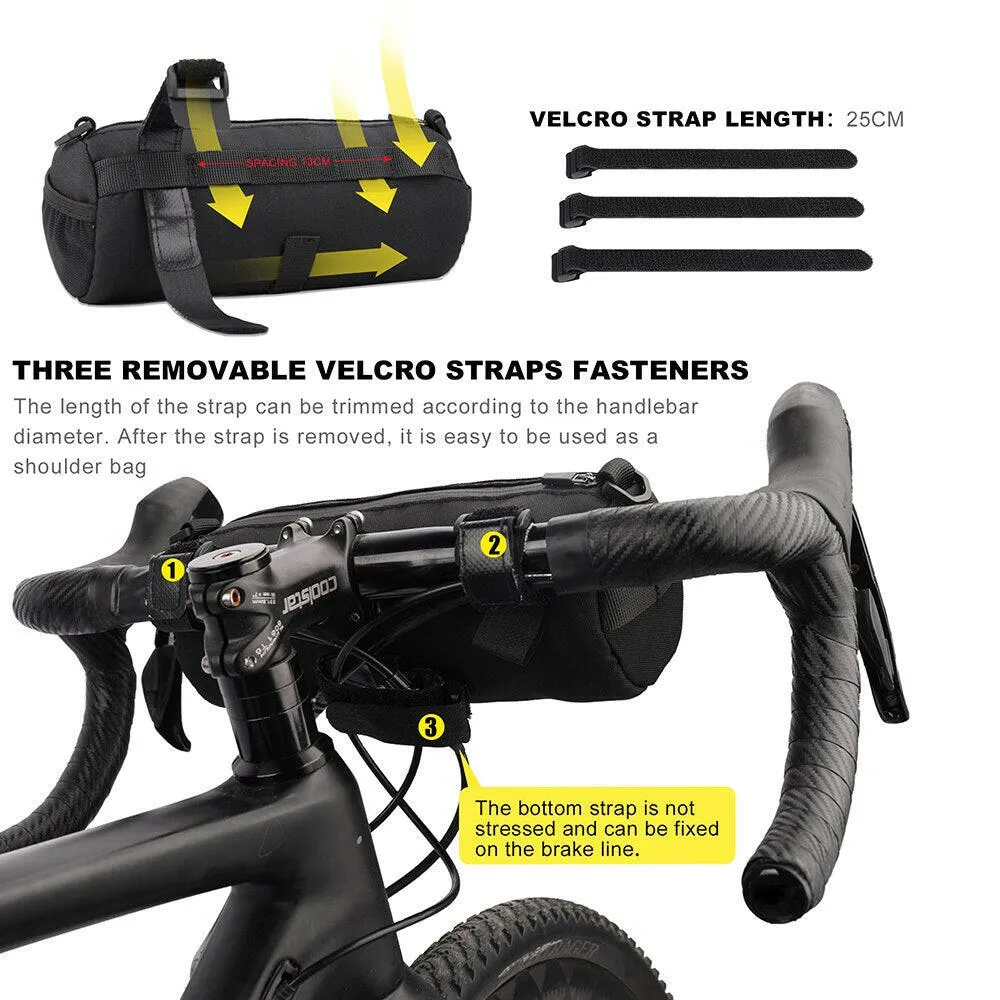 Rhinowalk Bike Handlebar Bag 2.4L Big Capacity Multifunctional Shoulder Bag Mtb Road Cycling Bag Frame Tube Bag Elastic Band