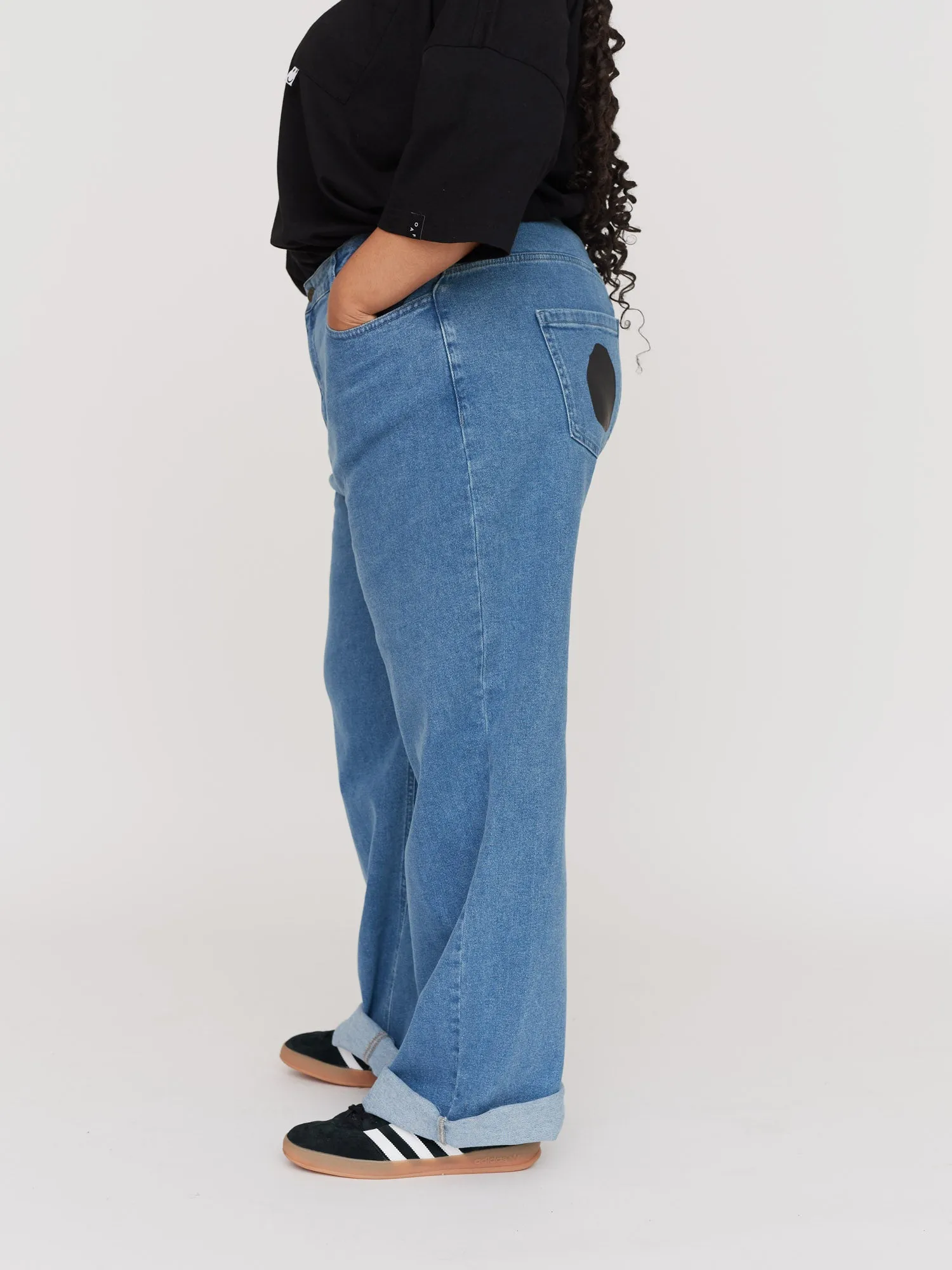 Sad Face Wide Leg Jeans