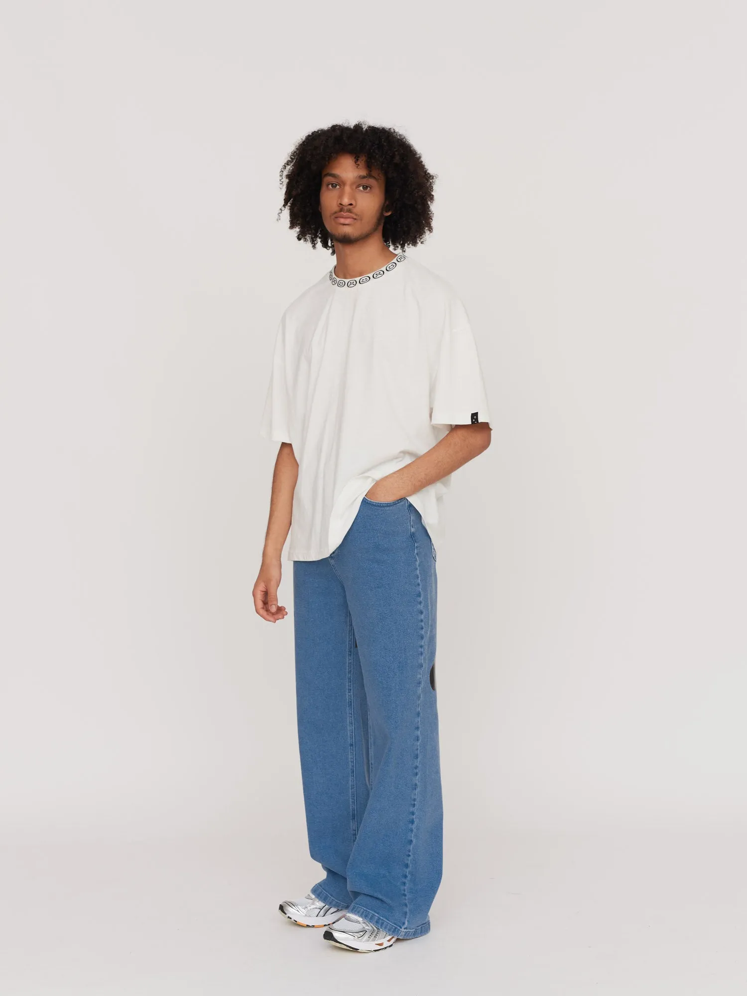 Sad Face Wide Leg Jeans