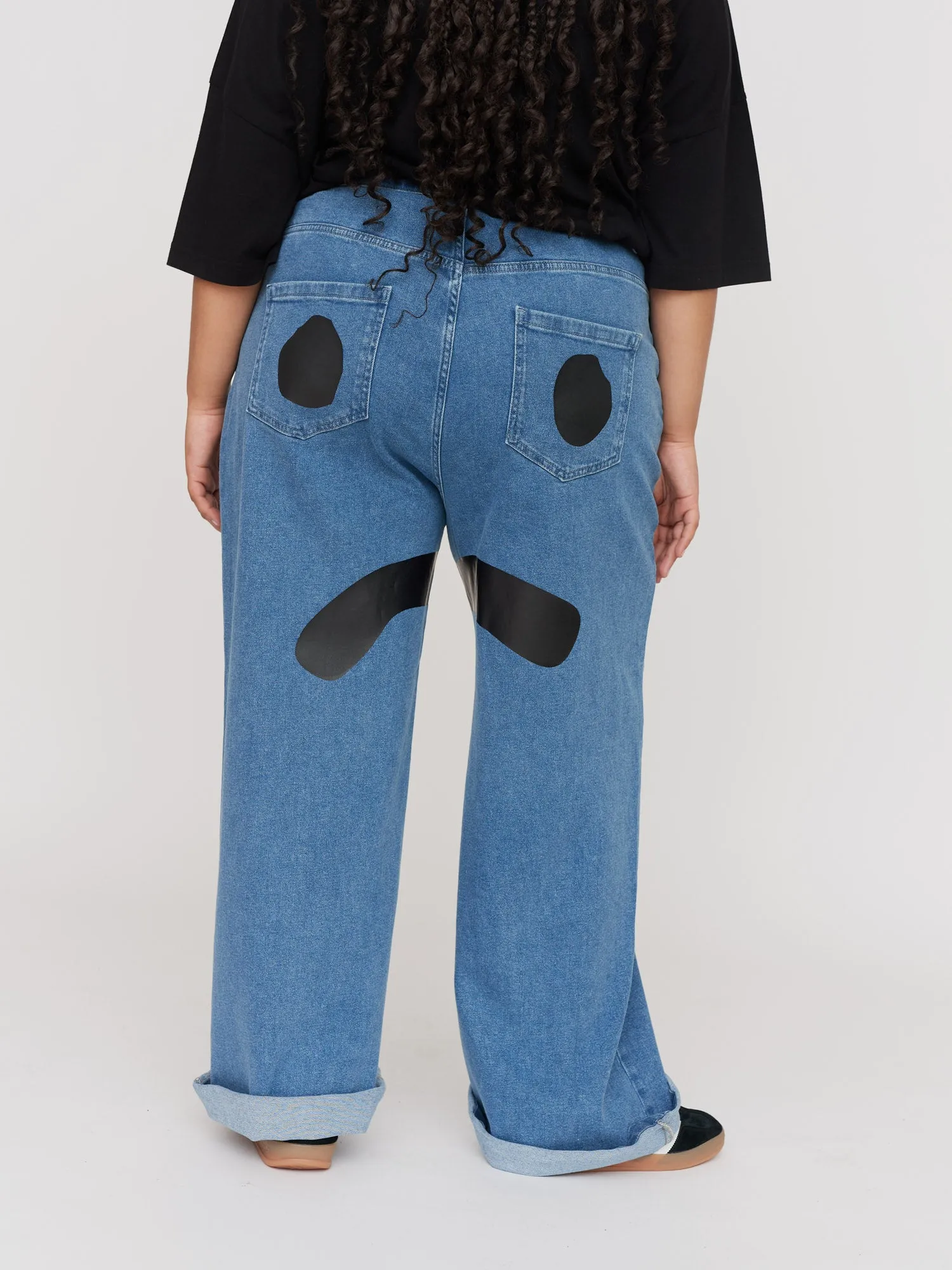 Sad Face Wide Leg Jeans