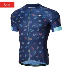 Santic Yadin Blue Men Cycling Jersey Short Sleeve