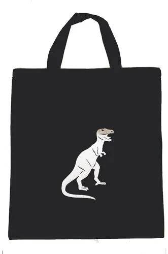 Silver T-rex Canvas Shopper