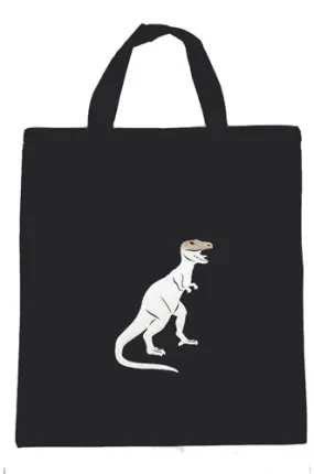 Silver T-rex Canvas Shopper