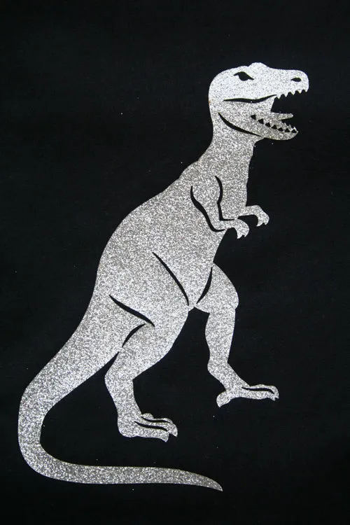 Silver T-rex Canvas Shopper