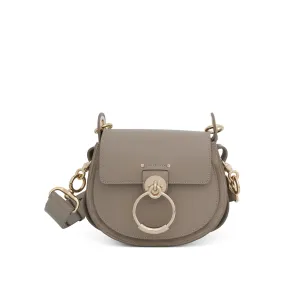 Small Tess Bag in Shiny and Suede Calfskin in Motty Grey