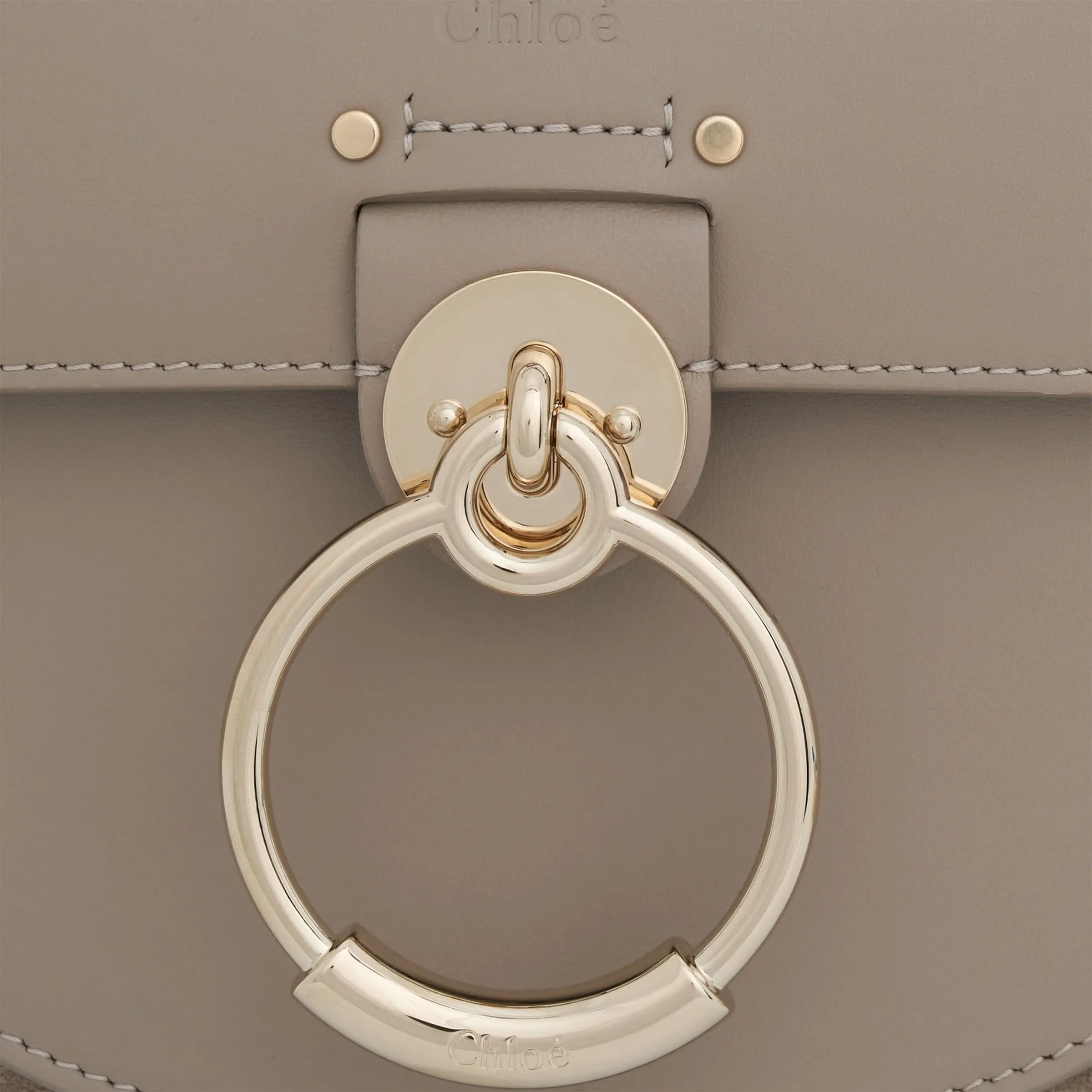 Small Tess Bag in Shiny and Suede Calfskin in Motty Grey