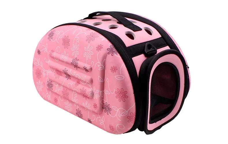 Solid Travel Pet Carrier With Paw Engraving