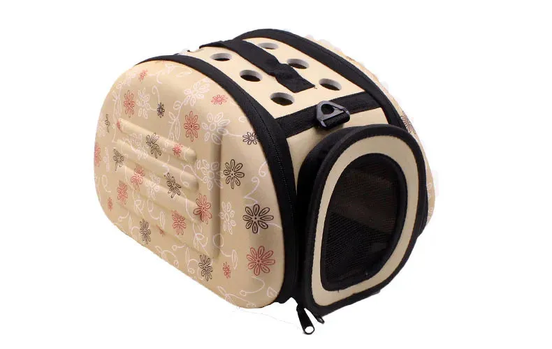 Solid Travel Pet Carrier With Paw Engraving