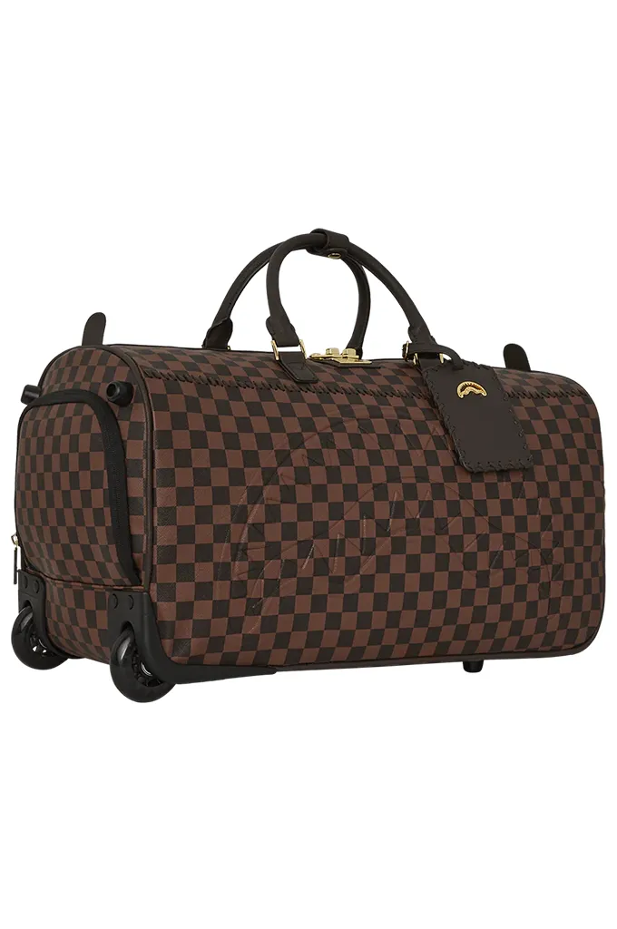 Sprayground Core Embossed Check From Paris With Love Wheely Duffle Bag