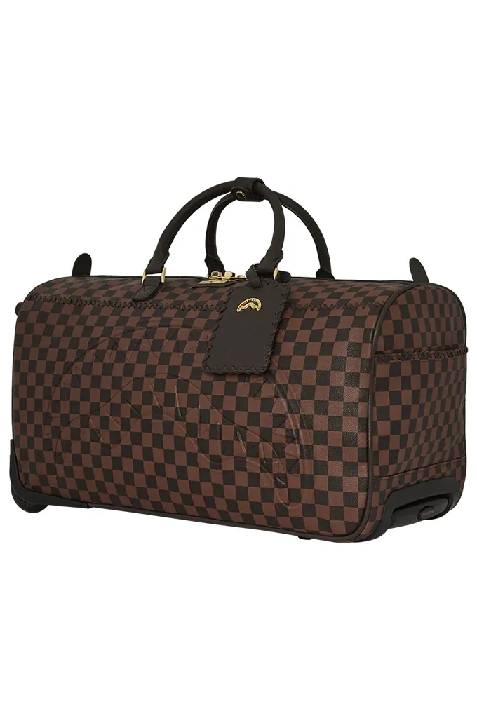 Sprayground Core Embossed Check From Paris With Love Wheely Duffle Bag