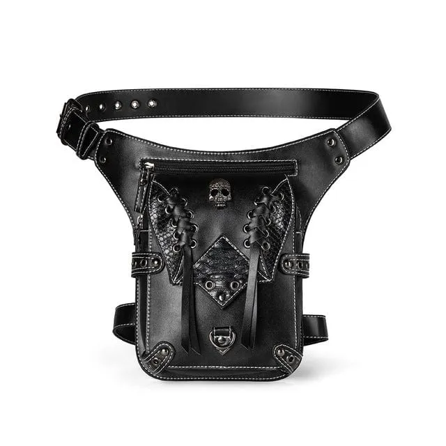 Steampunk Strappy Skull Waist Bag