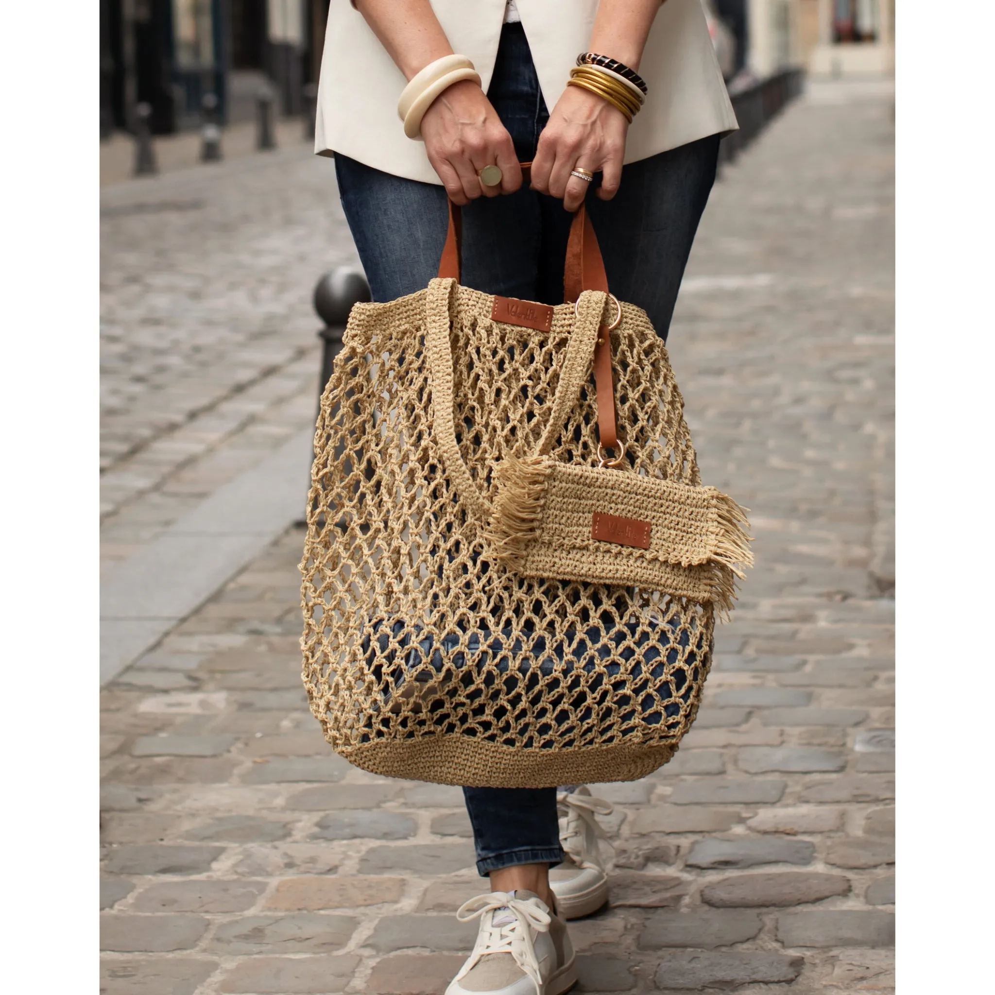 Straw Mesh Beach Bag