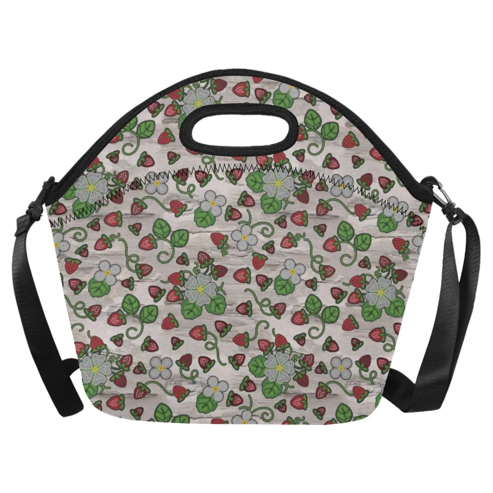 Strawberry Dreams Bright Birch Neoprene Lunch Bag/Large