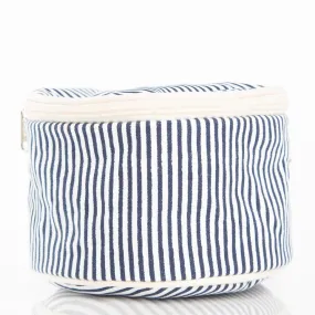 Stripes Round Case - Navy Blue