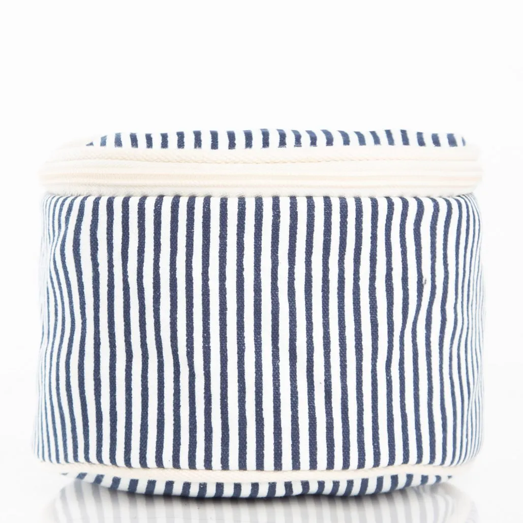 Stripes Round Case - Navy Blue