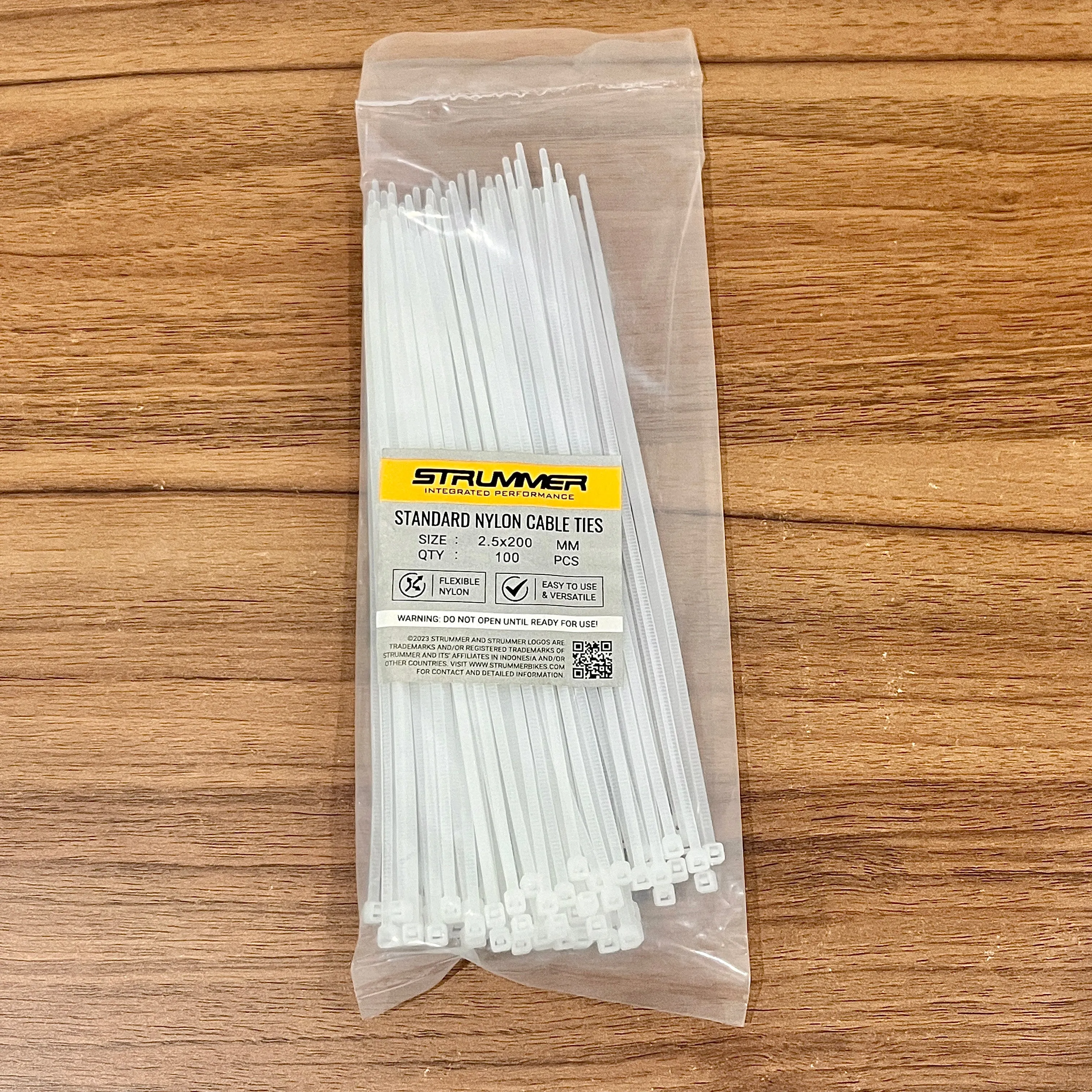 Strummer 2.5x200 Standard Nylon Cable Ties (100 Pcs/Pack)