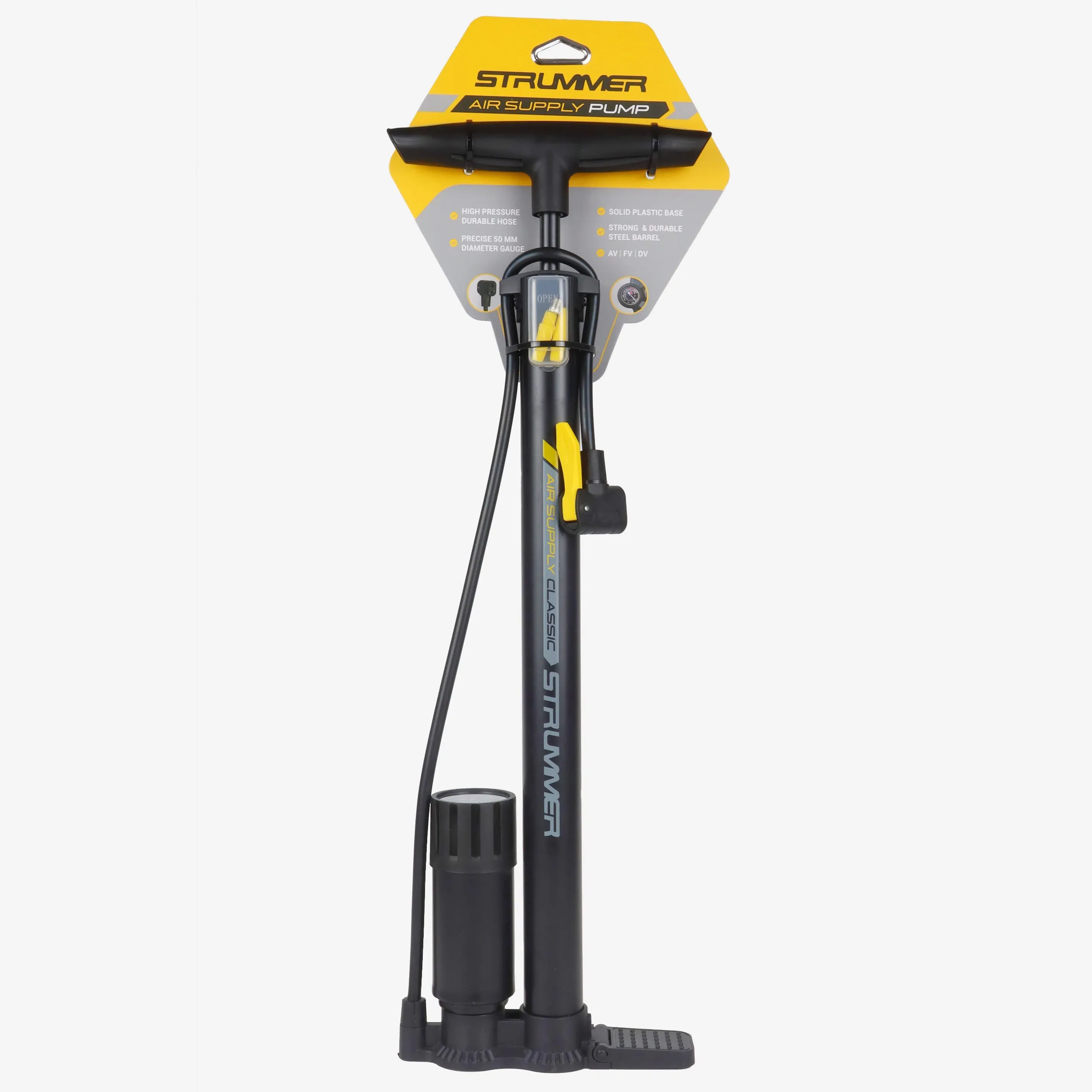 Strummer Classic Floor Pump with Analogue Gauge