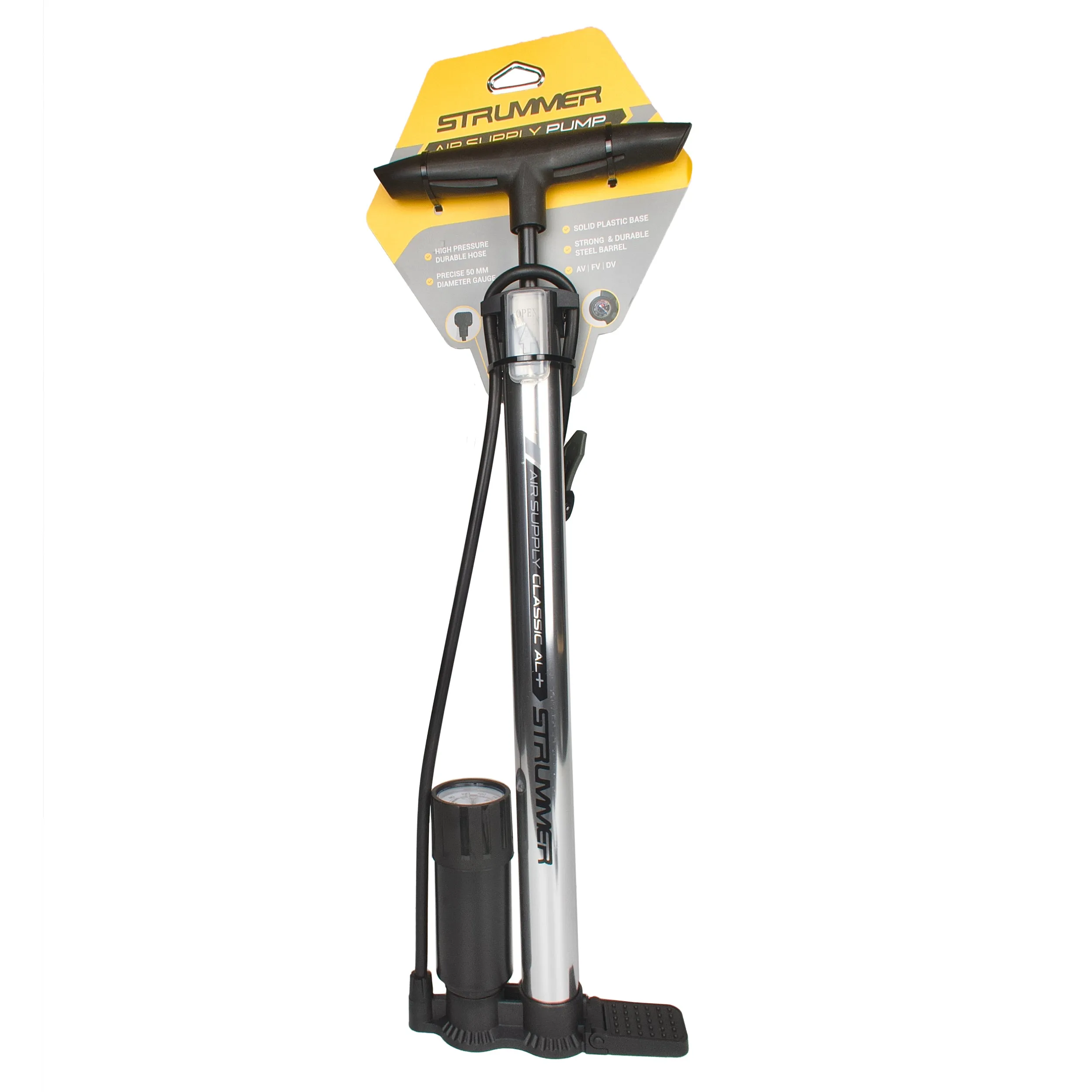 Strummer Classic Floor Pump with Analogue Gauge