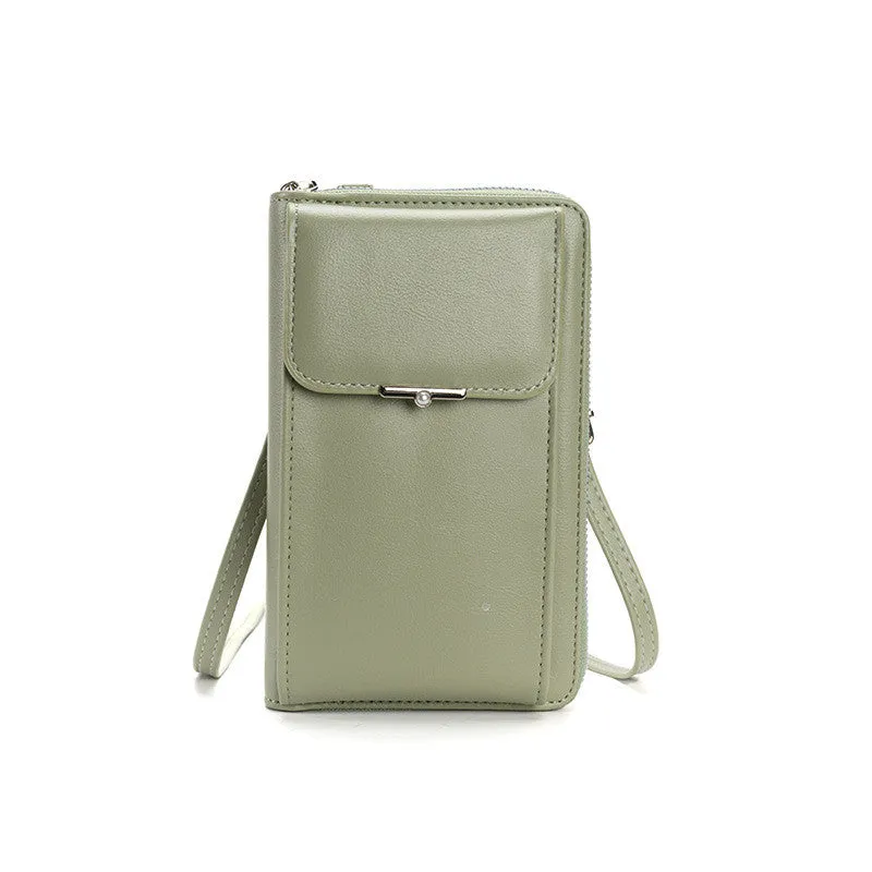 Stylish Women's Small Zipper Crossbody Shoulder Bag & Long Wallet