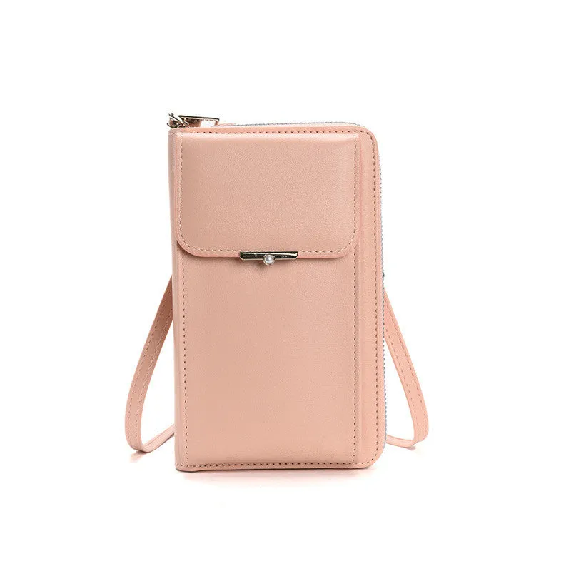 Stylish Women's Small Zipper Crossbody Shoulder Bag & Long Wallet