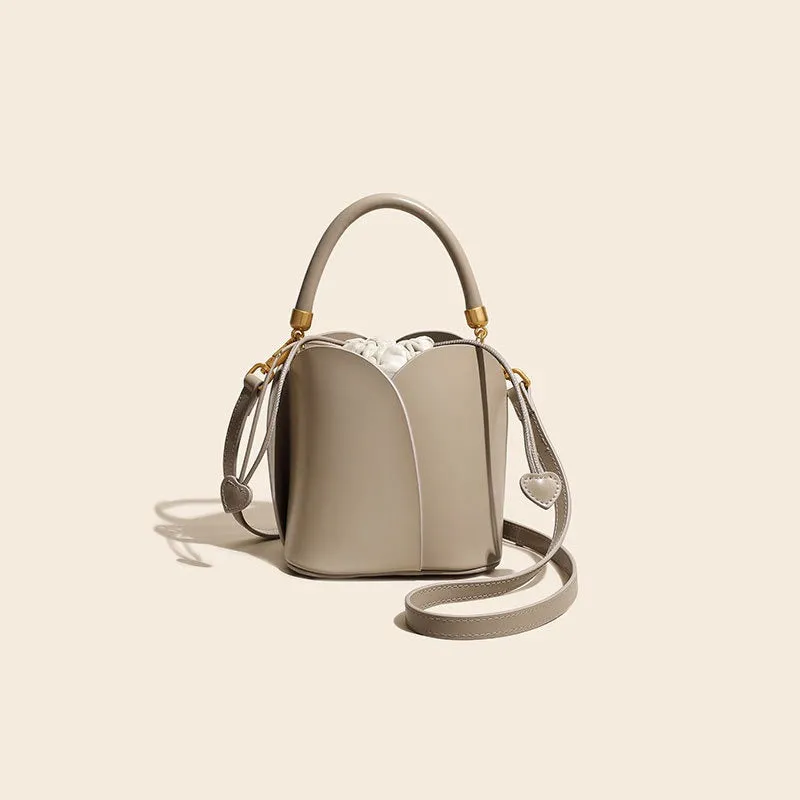 Summer Niche Design Leather Bucket Bag