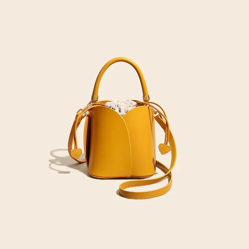 Summer Niche Design Leather Bucket Bag