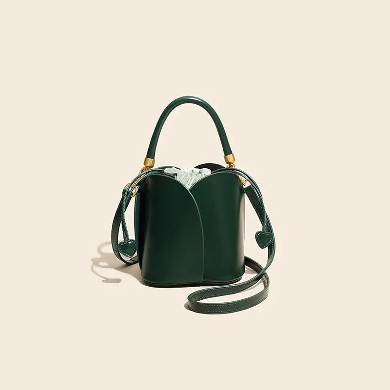 Summer Niche Design Leather Bucket Bag