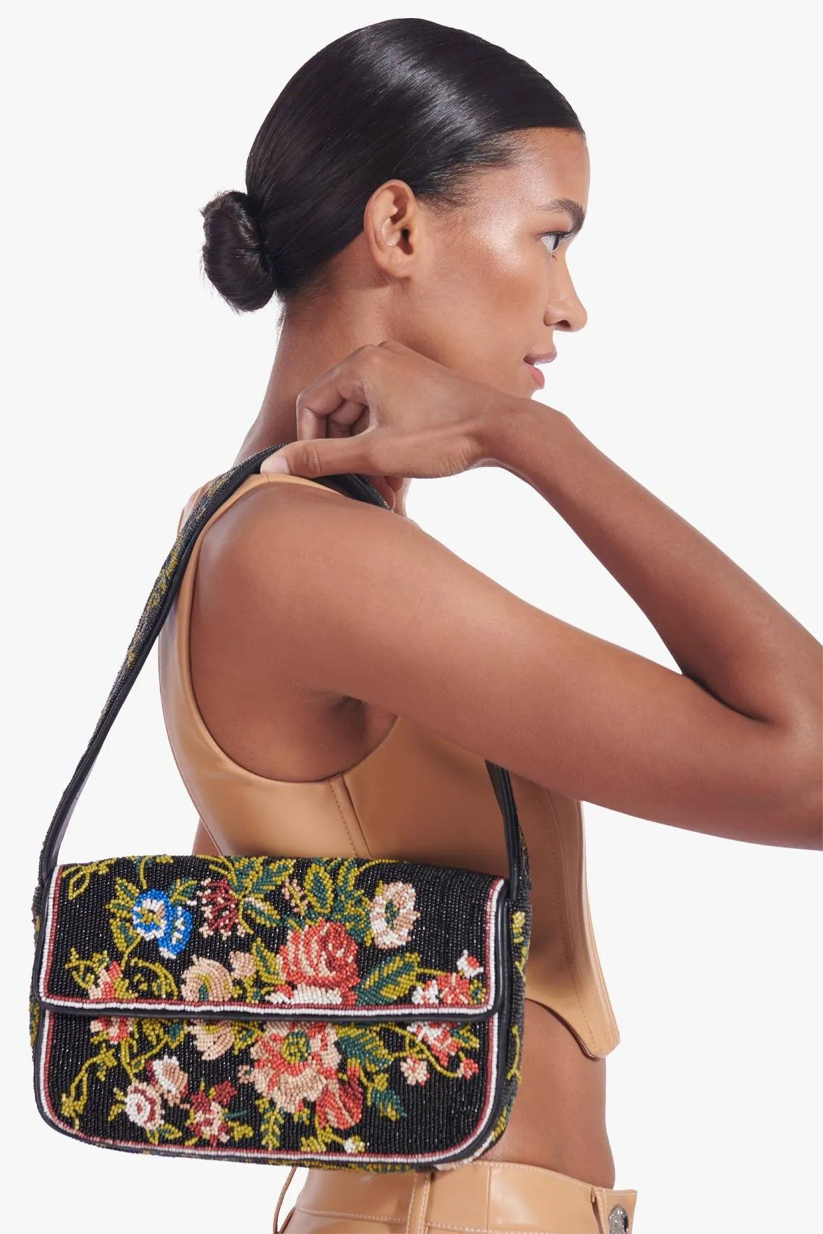 TOMMY BEADED BAG | BLACK FLORAL