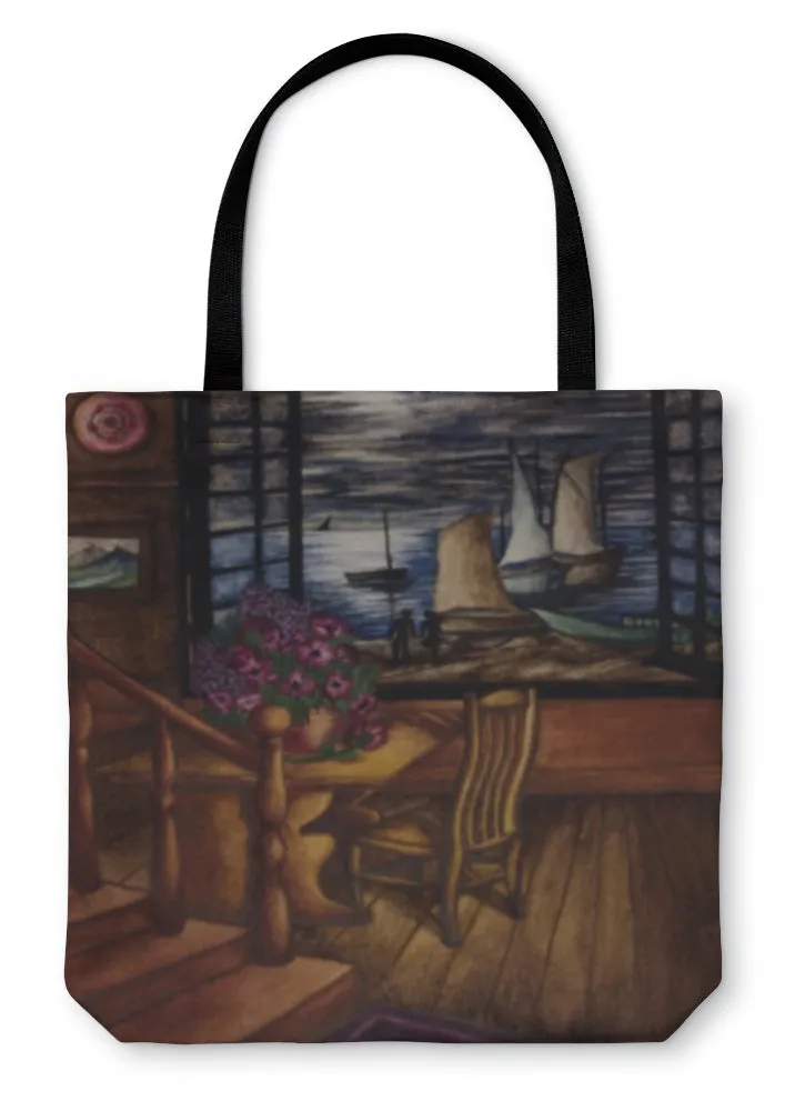 Tote Bag, View Of The Moon And The Sea