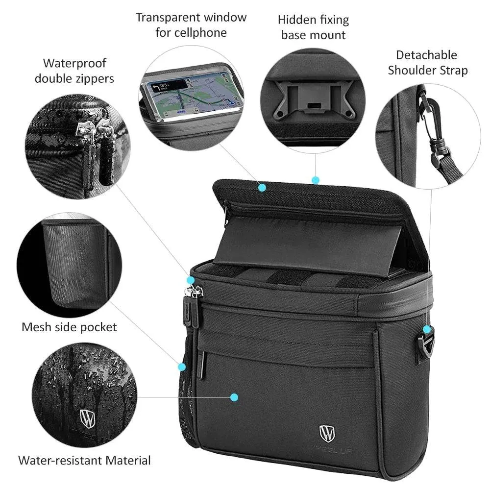 Touch Screen Bike Front Frame Bag Waterproof Bicycle Phone Bag Phone Holder EVA Handlebar Bag Cycling Front Storage Bag