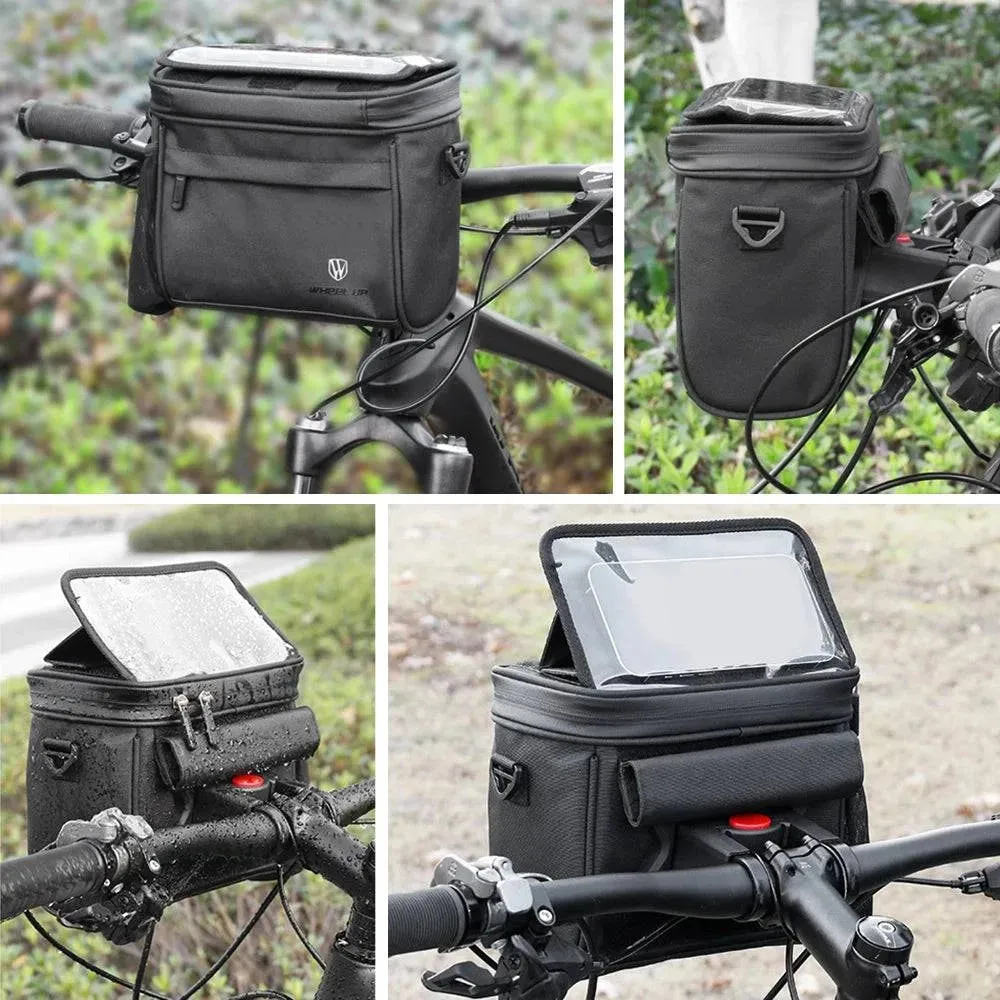 Touch Screen Bike Front Frame Bag Waterproof Bicycle Phone Bag Phone Holder EVA Handlebar Bag Cycling Front Storage Bag