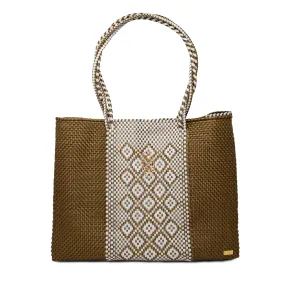 TRAVEL DARK GOLD AZTEC TOTE WITH CLUTCH