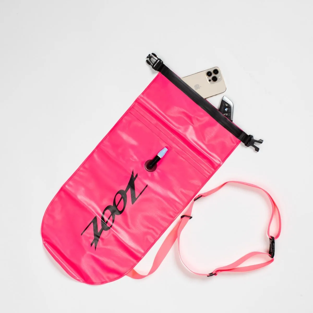 Ultra Swim Safety Buoy & Dry Bag - Neon Pink