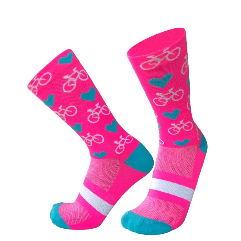 Unisex Heart Design Cycling Socks