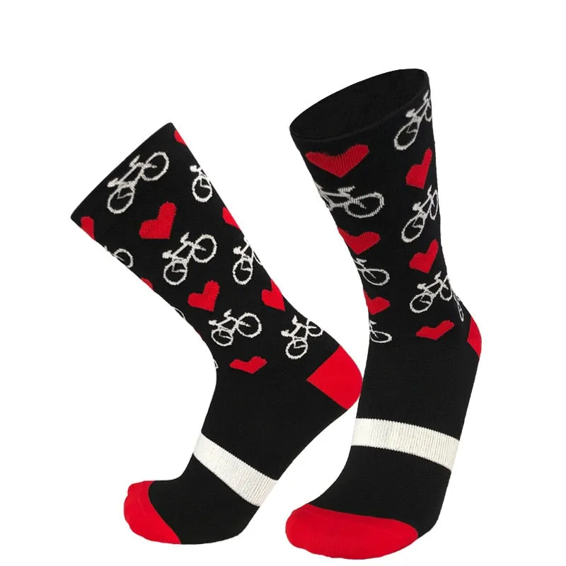 Unisex Heart Design Cycling Socks