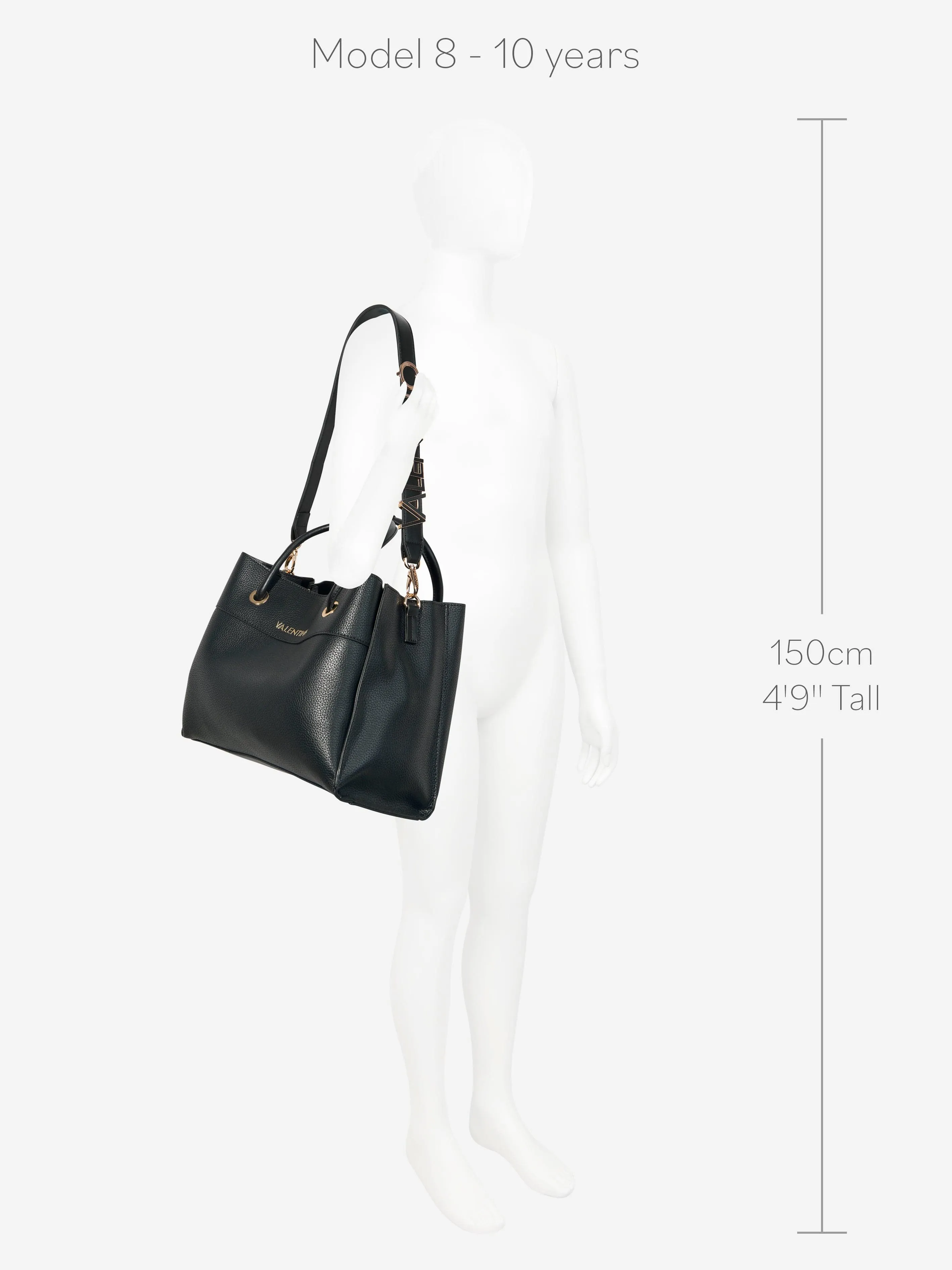 Valentino Girls Alexia Shopping Bag in Black (W:35cm)