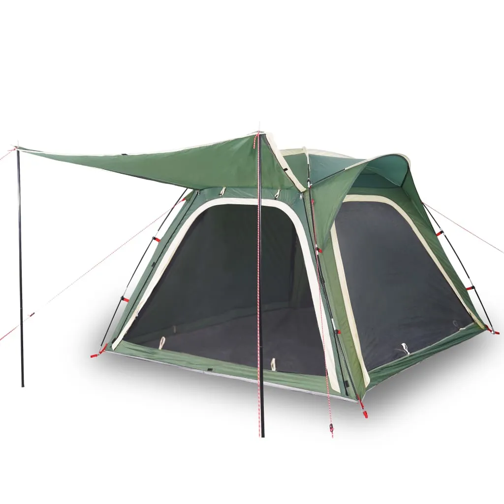 vidaXL Camping Tent 4-Person Green Quick Release Waterproof