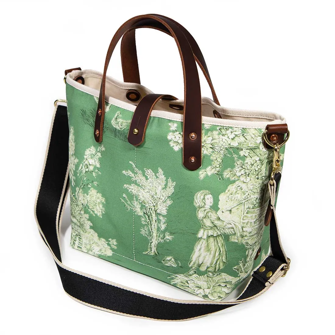 Vintage Emerald Toile All Day Mini Tote