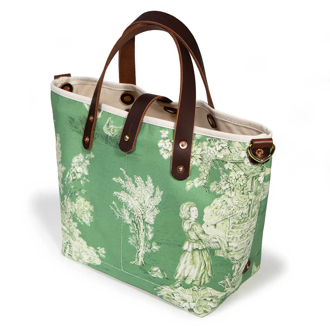 Vintage Emerald Toile All Day Mini Tote