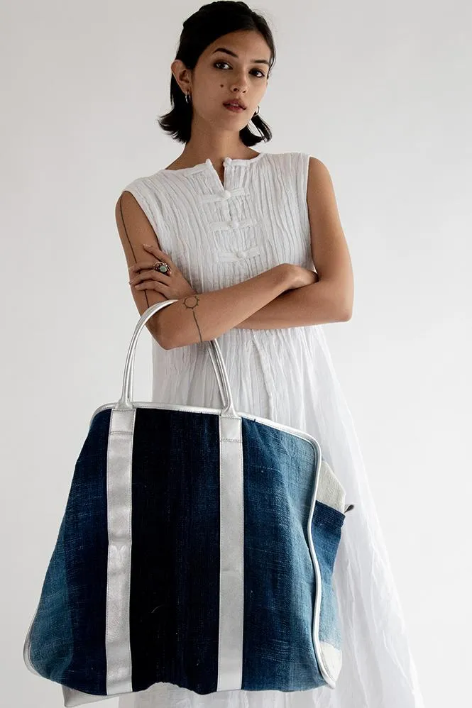 Weekender Bag Manisa Blue Organic Cotton