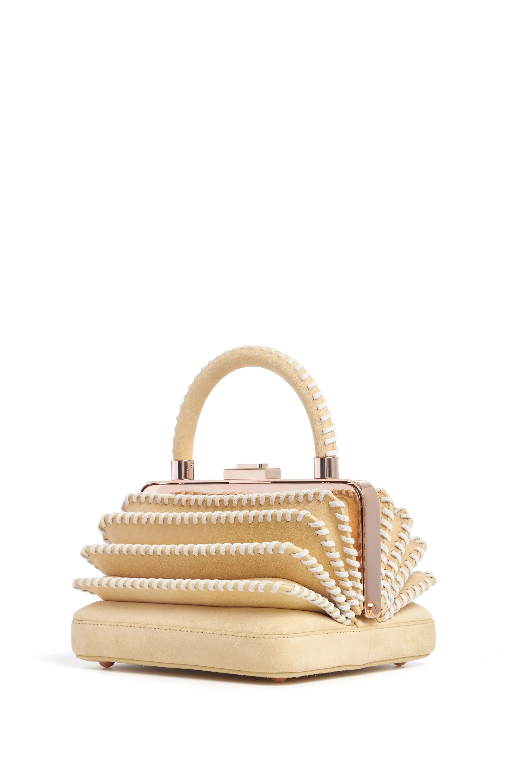 Whipstitch Diana Bag in Nude Suede