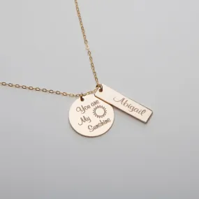 You are my Sunshine - Mommy Necklace - CG389N. Starts at